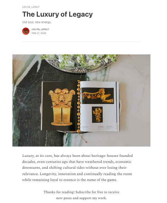 The Luxury of Legacy — By @lolitadelacarrera