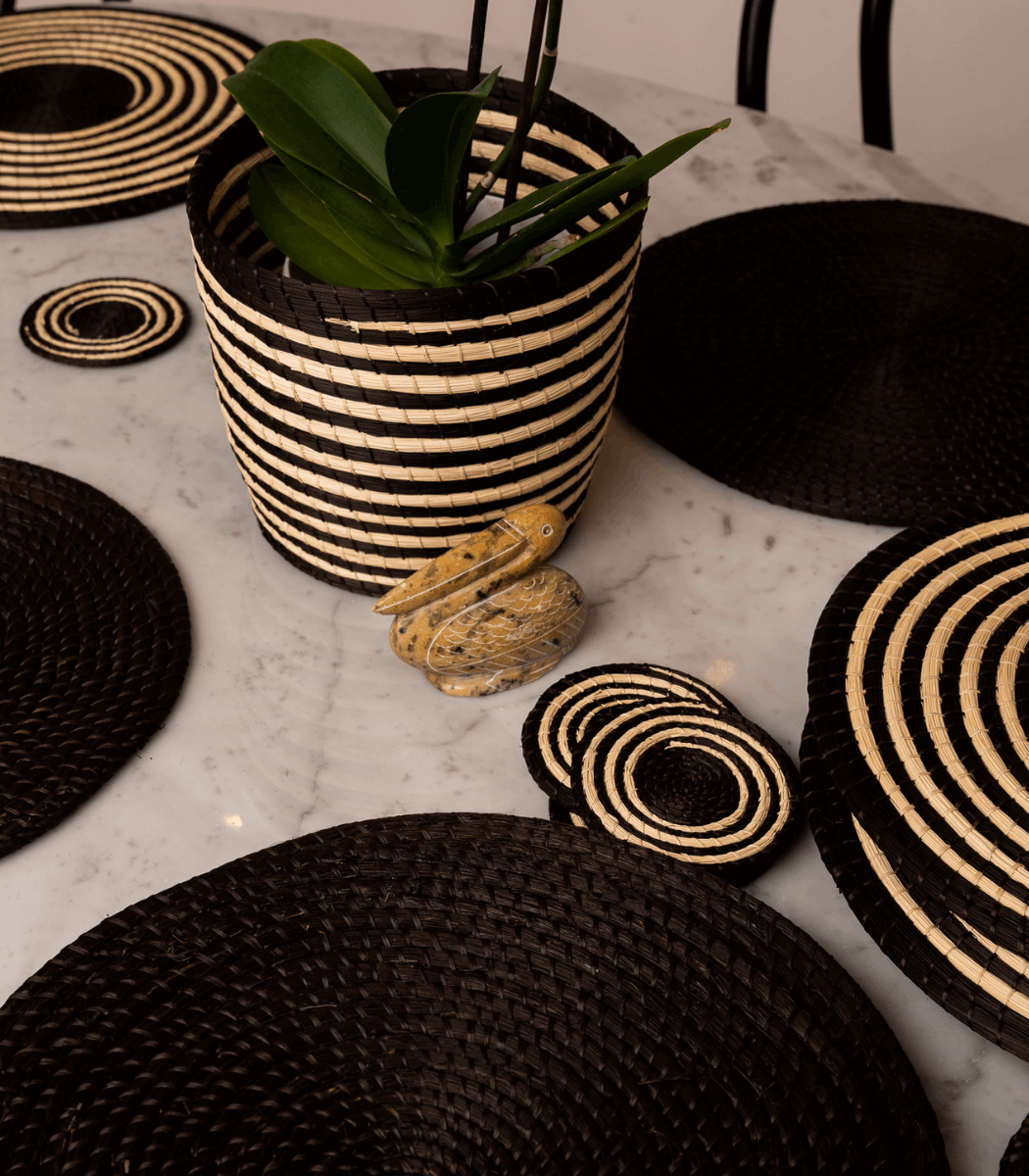 Nawi Beige & Black Coaster (set of 6)