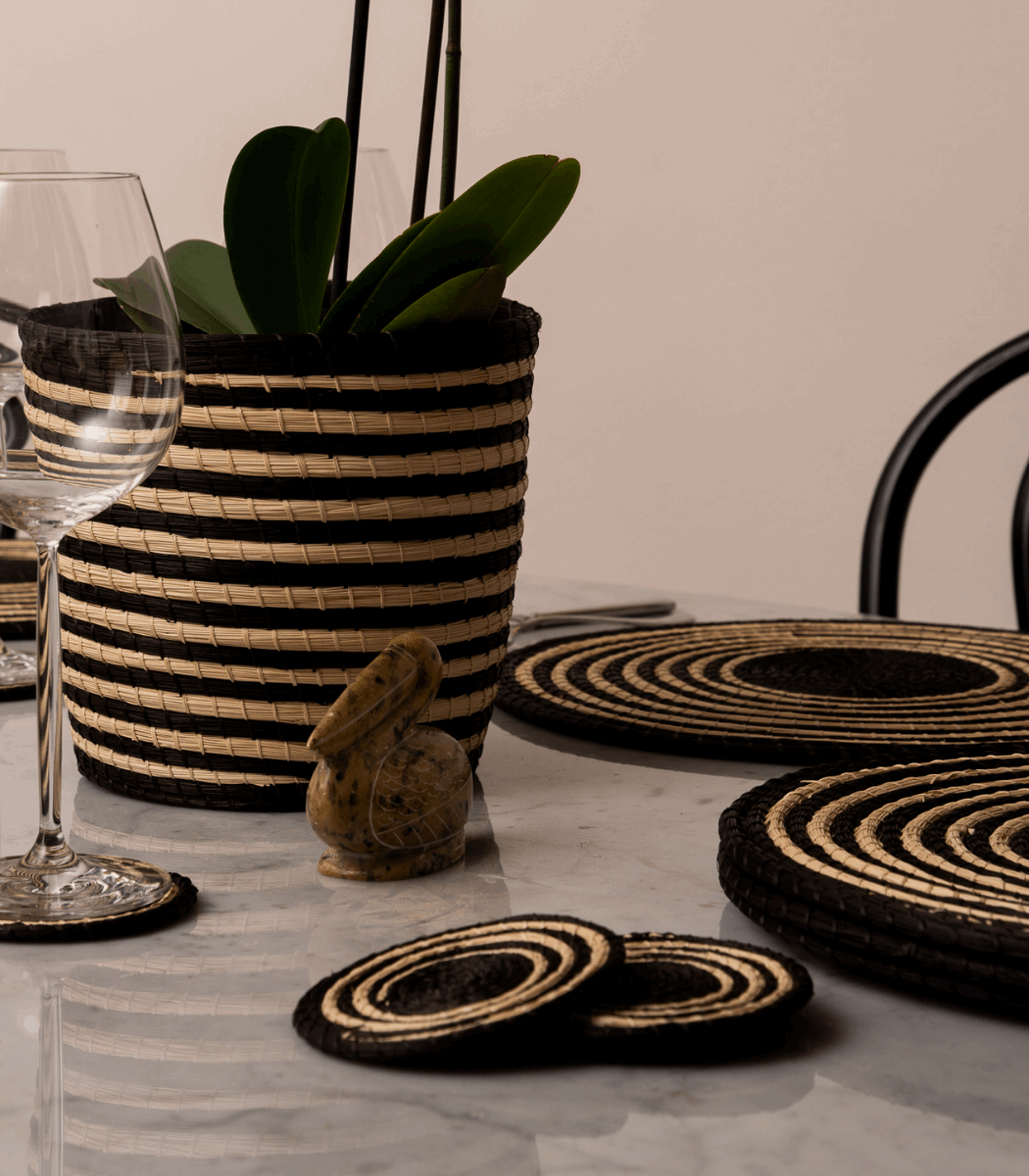 Nawi Beige & Black Coaster (set of 6)