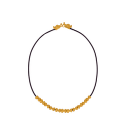 Poporo Clasp Beaded Leather Necklace
