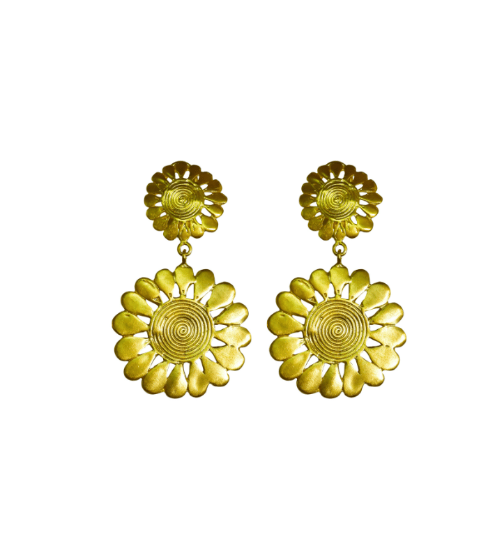 Arhuaca Doble Earrings – pre-Columbian inspired drop earrings by Cano Jewelry